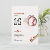 Baseball Teens Party 14th Birthday Invitation Kids 招待状 (スタンド正面)