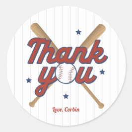 Baseball Thank Youステッカー ラウンドシール
