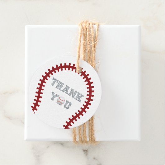 Baseball Thank you Baby パーソナライズされた Shower フェイバータグ (インサイチュ)