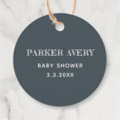 Baseball Thank you Baby パーソナライズされた Shower フェイバータグ (裏面)