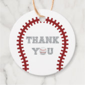 Baseball Thank you Baby パーソナライズされた Shower フェイバータグ (正面)