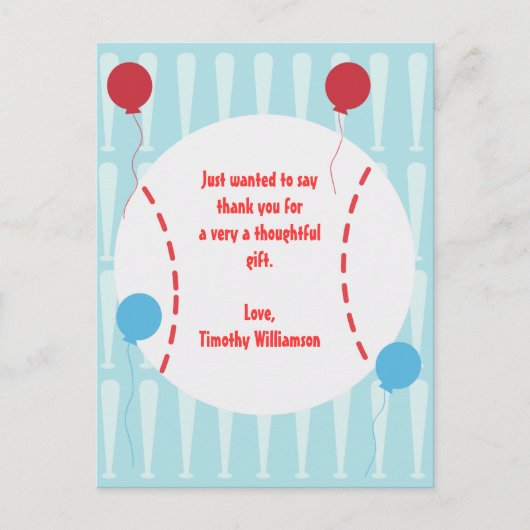 Baseball Thank You Post Card ポストカード (正面)