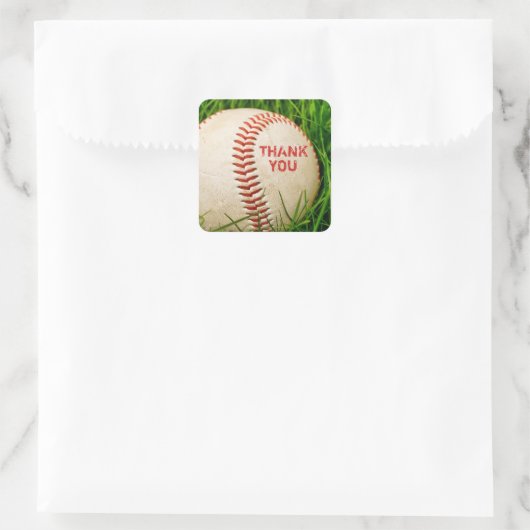 Baseball Thank You Stickers スクエアシール (バッグ)