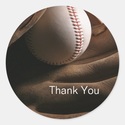 Baseball Thank You Stickers ラウンドシール (正面)