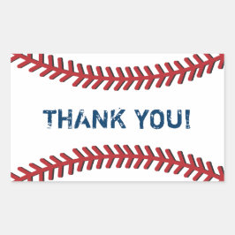 Baseball Thank You Stickers 長方形シール