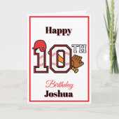 Baseball theme Happy 10th Sport Birthday Greeting カード (正面)