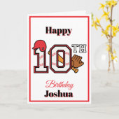Baseball theme Happy 10th Sport Birthday Greeting カード (黄色い花)