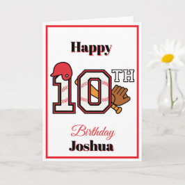 Baseball theme Happy 10th Sport Birthday Greeting カード