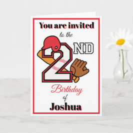 Baseball theme Happy 2nd Sport Birthday Invitation カード