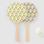 Baseball Theme Pale Yellow  ハンドファン (正面&裏面)