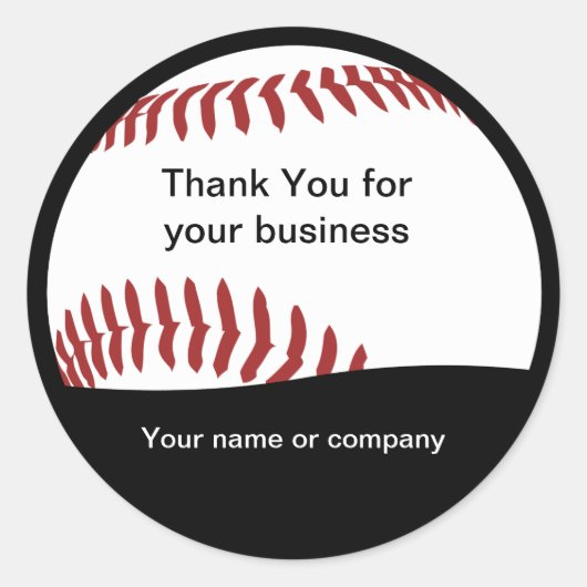Baseball Themed Thank You Stickers ラウンドシール (正面)