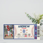 Baseball ticket any age birthday With photo 招待状 (スタンド正面)