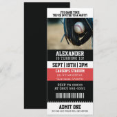 Baseball Ticket Birthday 招待状 (正面/裏面)