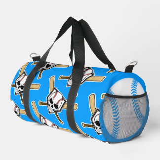 Baseball Til Death Pattern Blue Screwball Graphics ダッフルバッグ