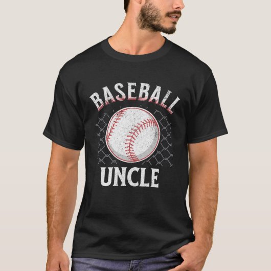 Baseball Uncle Ball Heart Uncles Father s Day spor Tシャツ (正面)