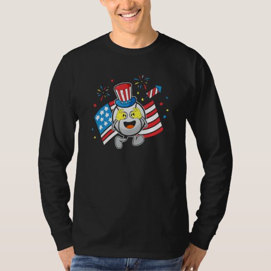 Baseball Uncle Sam Griddy Dance  4th of July Tシャツ (正面)