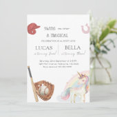 Baseball & Unicorn Siblings Joint Birthday 招待状 (スタンド正面)