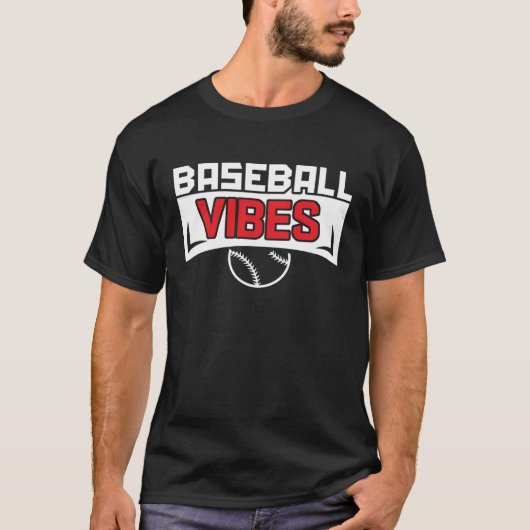 Baseball Vibes Baseball Coach Pitcher Batter Catch Tシャツ (正面)