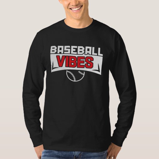 Baseball Vibes Baseball Coach Pitcher Batter Catch Tシャツ (正面)