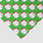 Baseball Wearing Santa's Hat & Snowflakes Green 薄葉紙 (詳細)
