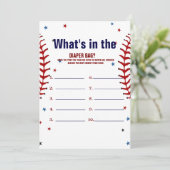 Baseball what in the bag Baby shower game Card 招待状 (スタンド正面)