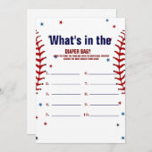 Baseball what in the bag Baby shower game Card 招待状 (正面/裏面)