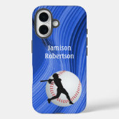 Baseball with Player and Ball personalize Case-Mate iPhoneケース (裏面)