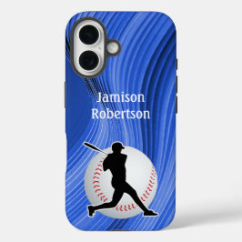 Baseball with Player and Ball personalize iPhone 16ケース