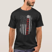 Baseball With US American Flag For Patriotic Baseb Tシャツ (正面)