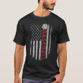 Baseball With US American Flag For Patriotic Baseb Tシャツ (正面)