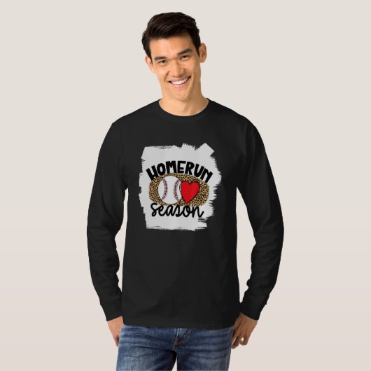 Baseball Womens Leopard Pattern Baseball Girl 1 Tシャツ (正面フル)