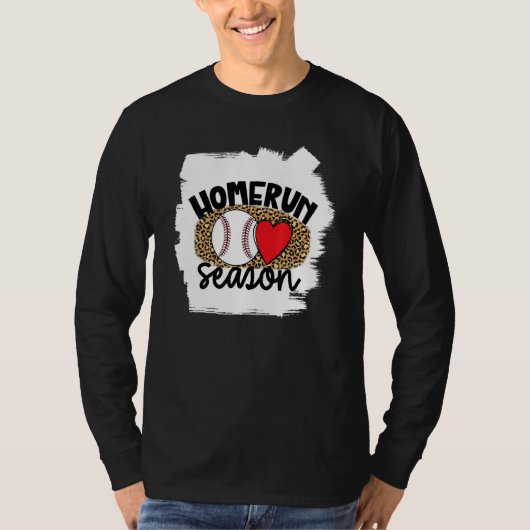 Baseball Womens Leopard Pattern Baseball Girl 1 Tシャツ (正面)