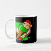 Baseball Xmas Christmas Baseball Ice Cream Drip Bo コーヒーマグカップ (左)