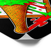 Baseball Xmas Christmas Baseball Ice Cream Drip Bo ポスター (角)