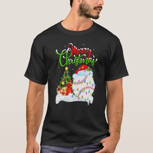 Baseball  Xmas Decorations Santa Baseball Christma Tシャツ (正面)
