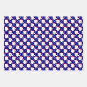 Baseballs Wear Santa's Hat & Snowflakes Colorful ラッピングペーパーシート (正面3)