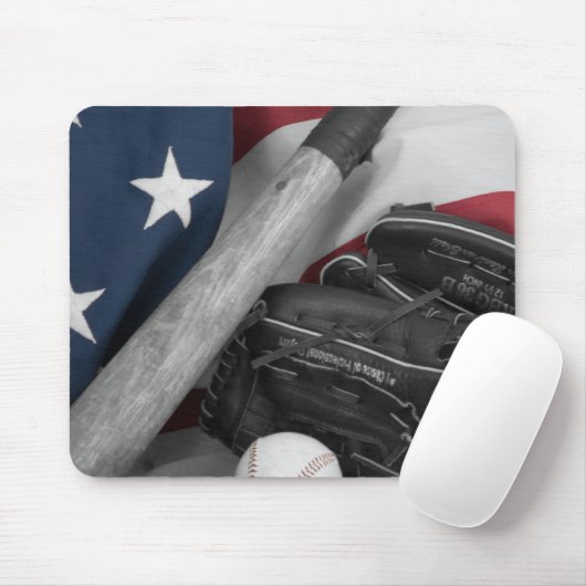 basebasllのbwredblue マウスパッド (マウス)