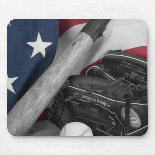 basebasllのbwredblue マウスパッド (正面)