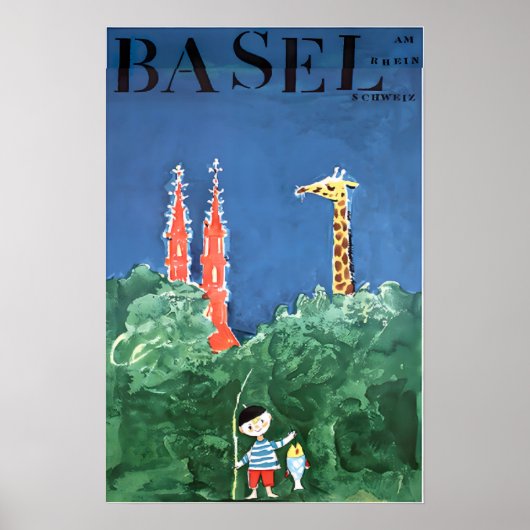 Basel Art Swiss Travel Poster Switzerland Print ポスター (正面)