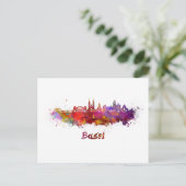 Basel skyline in watercolor ポストカード (スタンド正面)