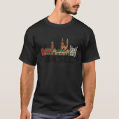 Basel Switzerland City Skyline Silhouette Outline  Tシャツ (正面)