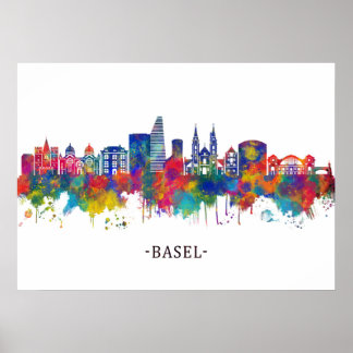 Basel Switzerland Skyline ポスター