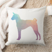 Basenji幾何学模様シルエットパステル クッション (ブランケット)