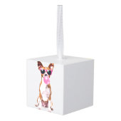 Basenji キューブオーナメント (裏面アングル)