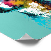 Basenji – 落書きネオンインク ポスター (角)