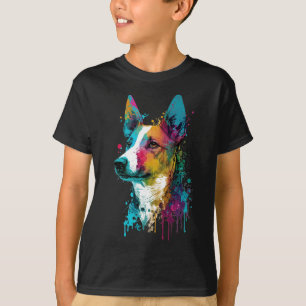 Basenji – 落書きネオンインク tシャツ