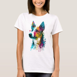 Basenji – 落書きネオンインク tシャツ
