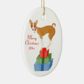 Basenji and Presents Ornament セラミックオーナメント (右)