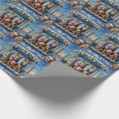 Basenji Christmas Ferris Wheel Carnival Holiday ラッピングペーパー (角)