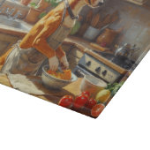 Basenji Cooking in Kitchen カッティングボード (角)